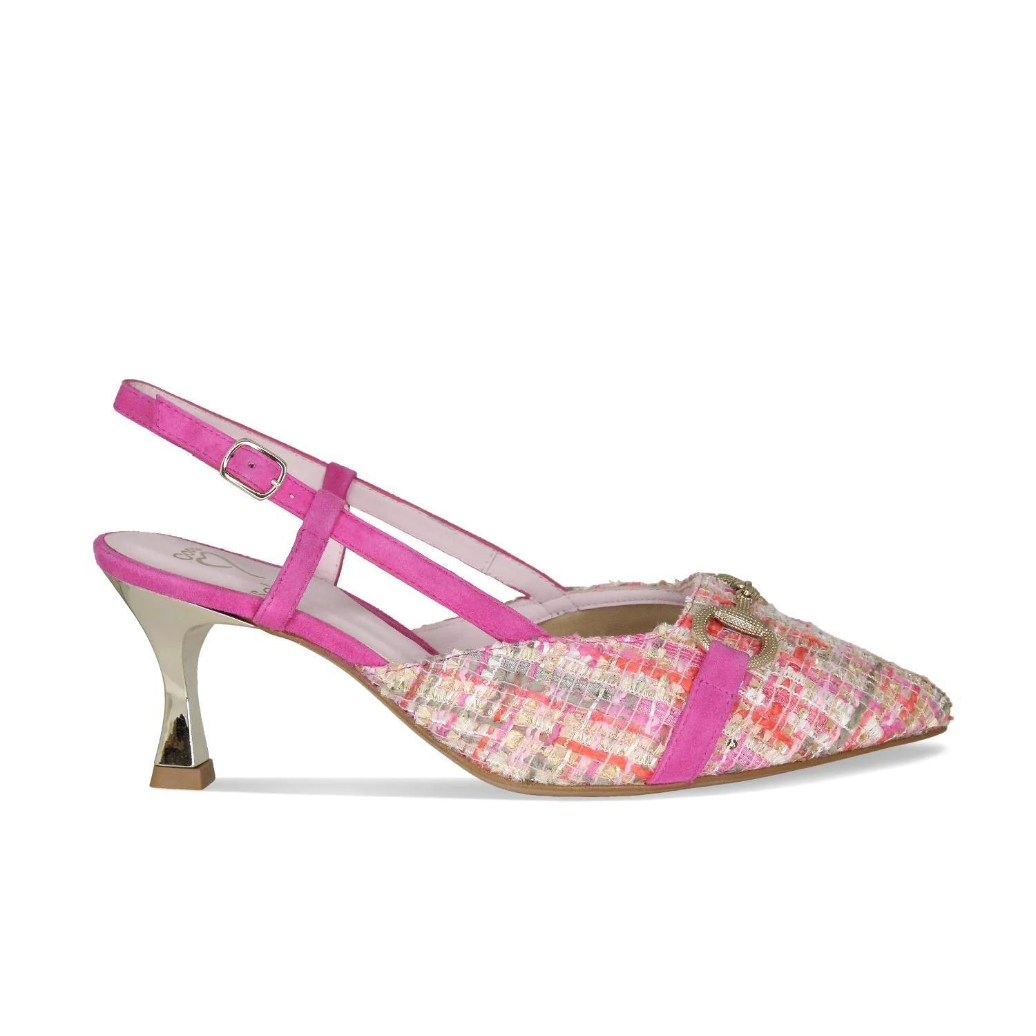 Addison: Pink Tweed & Suede