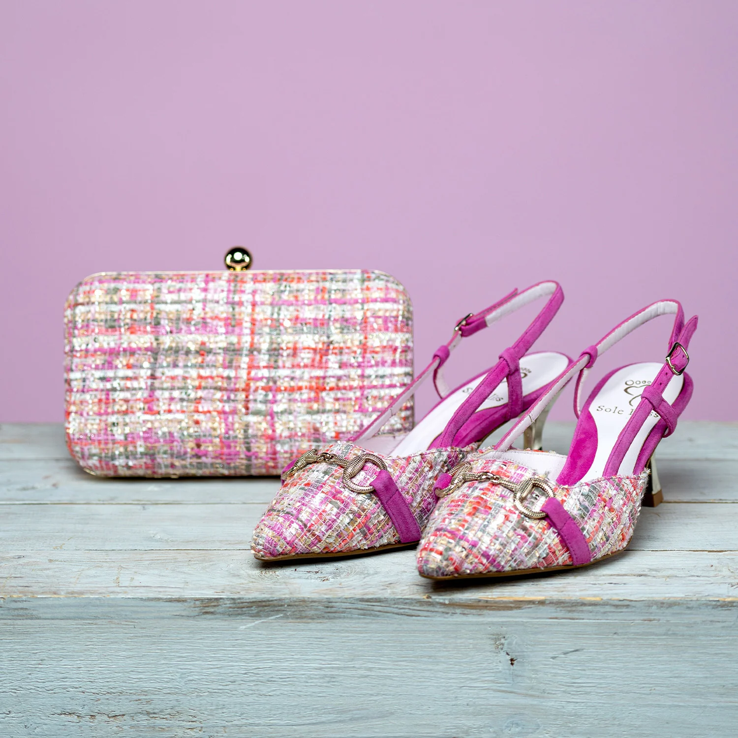 Addison: Pink Tweed & Suede - Image 4