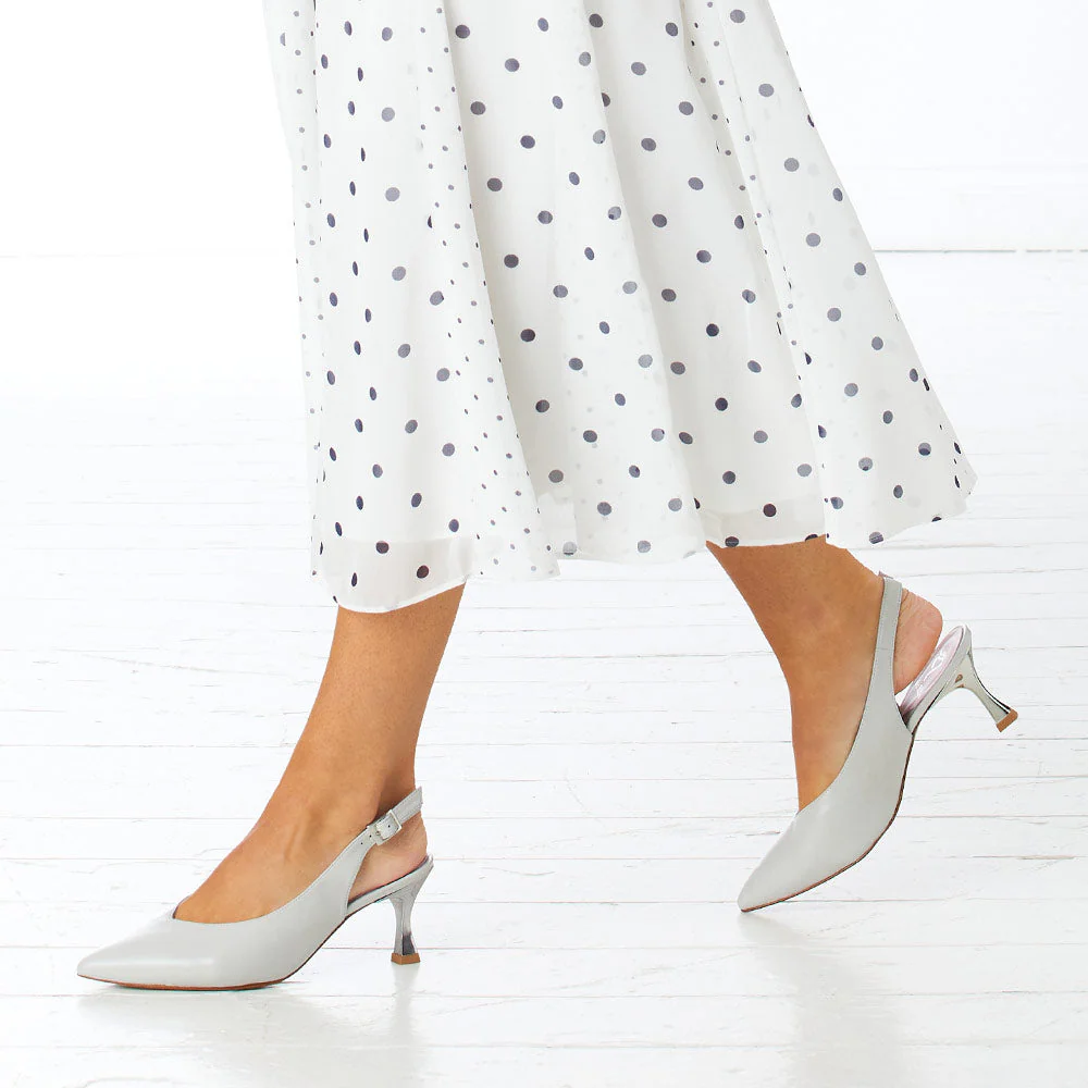 Audrey: Pale Grey Leather - Image 3