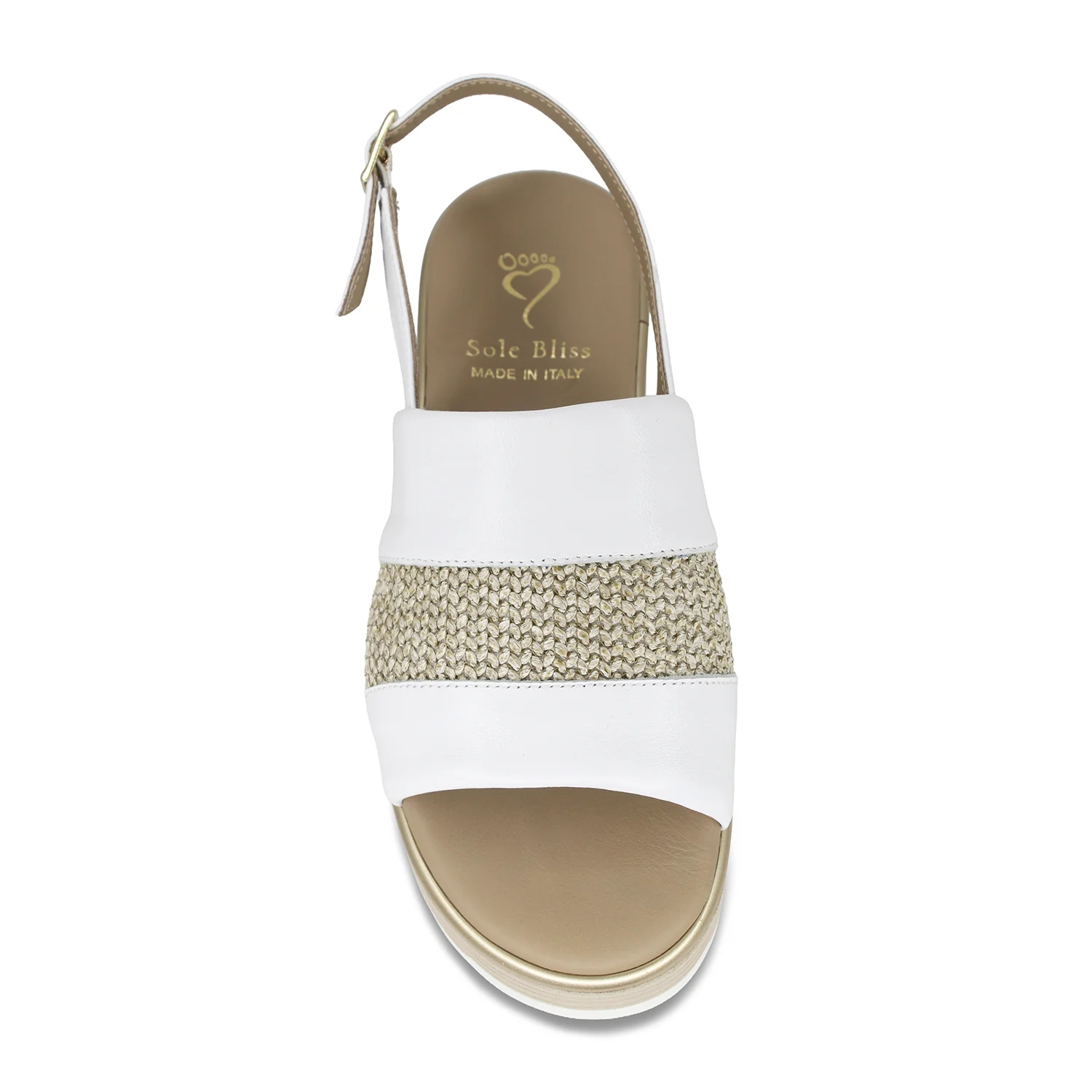 Bay: White Leather & Raffia - Image 2