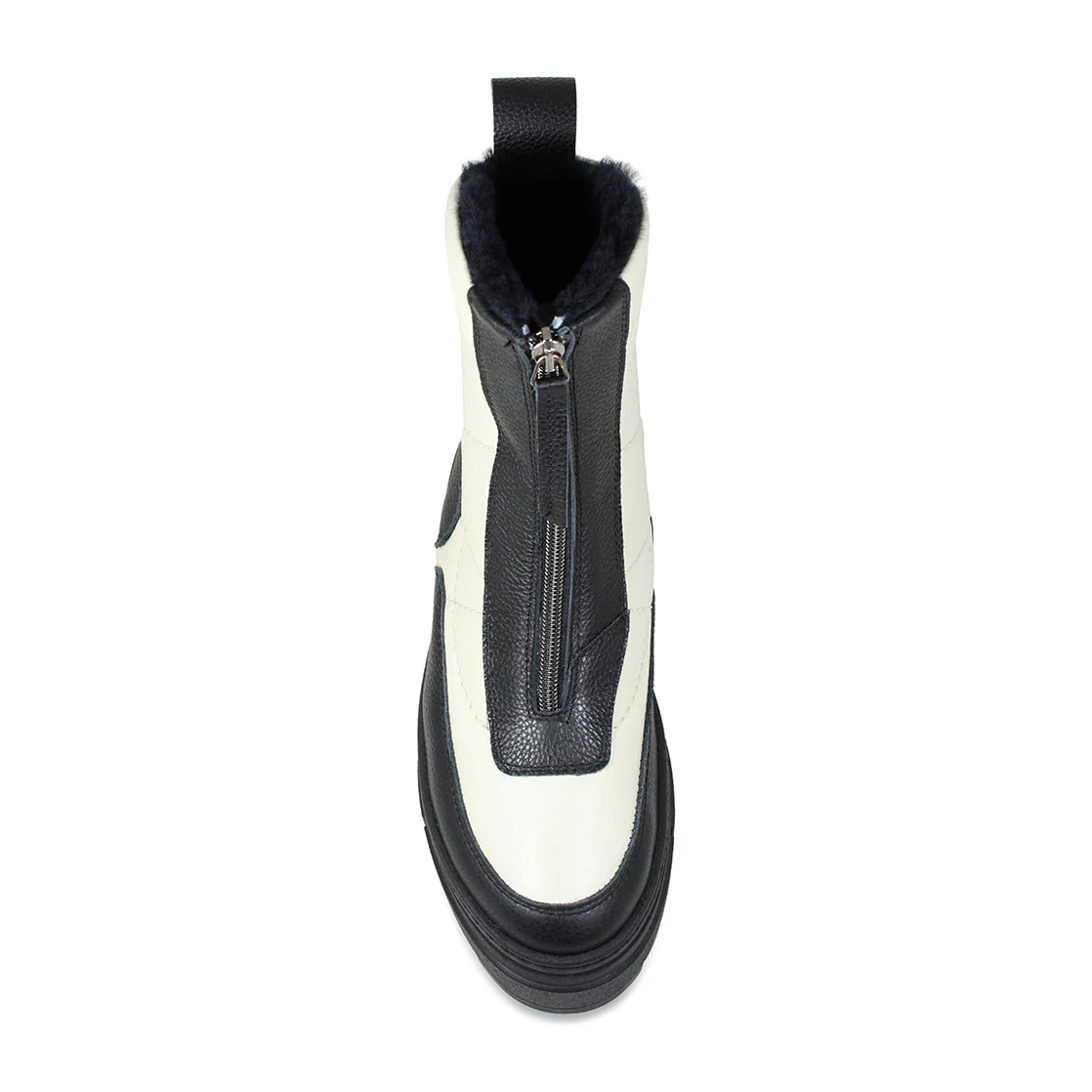 Blizzard: Black & Cream Leather & Shearling - Image 5