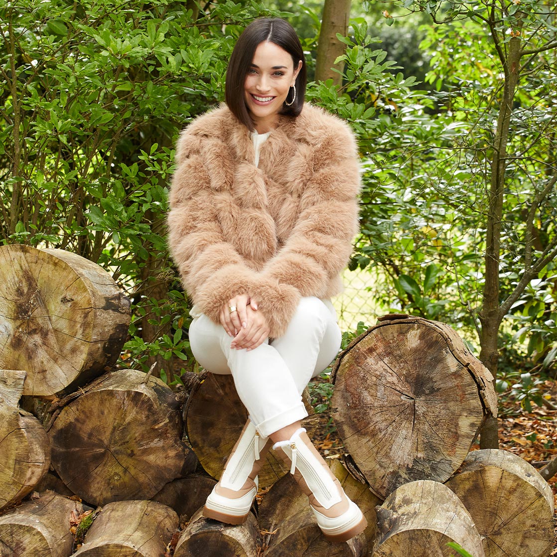 Blizzard: Cream & Camel Leather & Shearling - Image 2