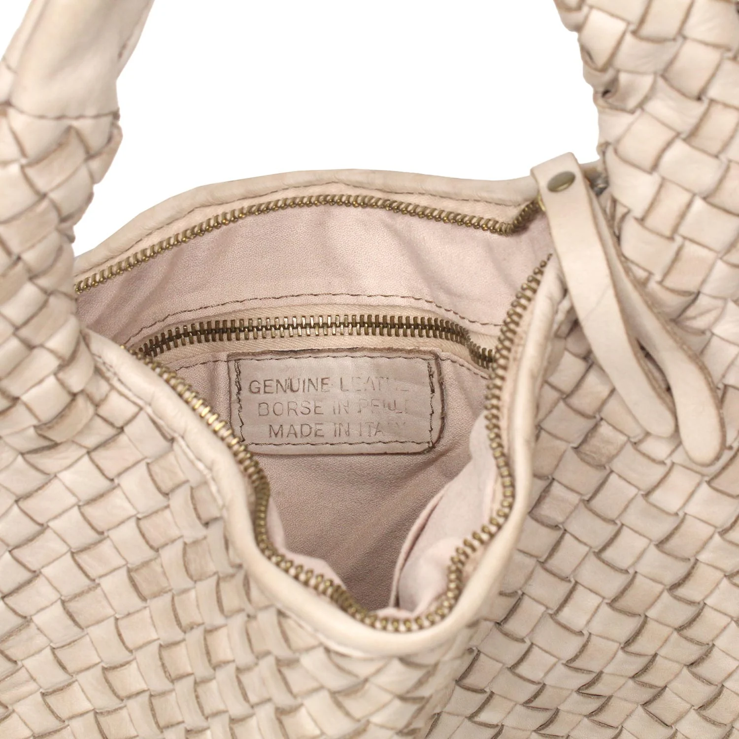 Bronte: Pale Taupe Weave Leather - Image 3