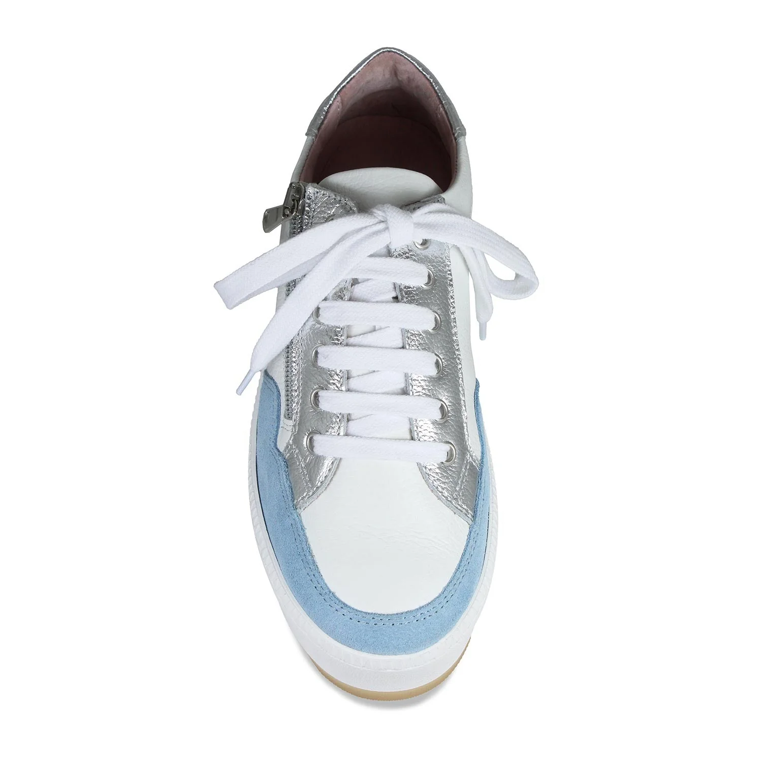 Dandy: White Leather & Pale Blue Suede - Image 3