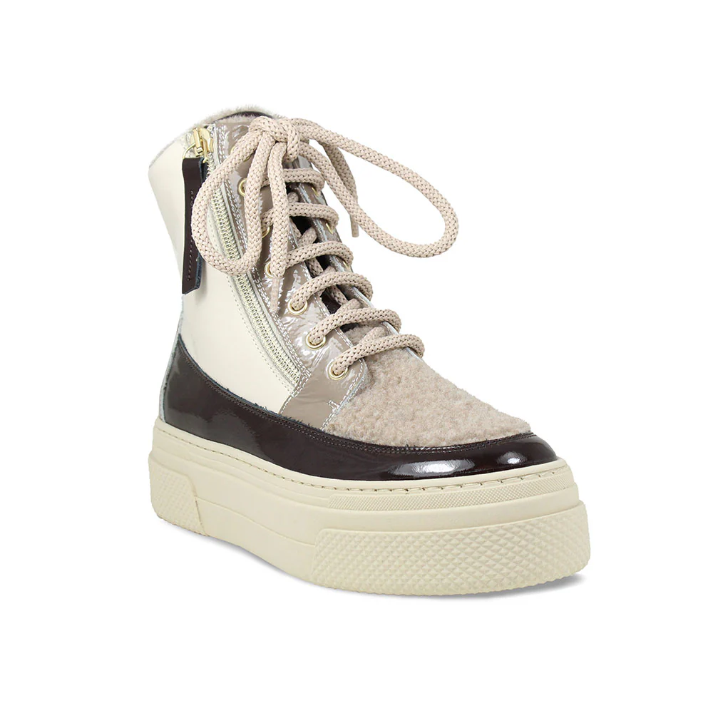 Destiny: Taupe Multi Patent & Wool Lining - Image 3