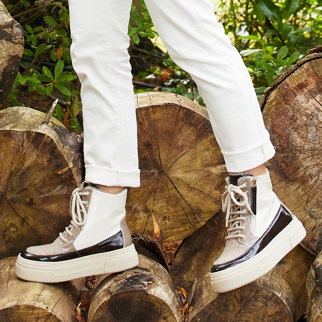 Destiny: Taupe Multi Patent & Wool Lining - Image 4
