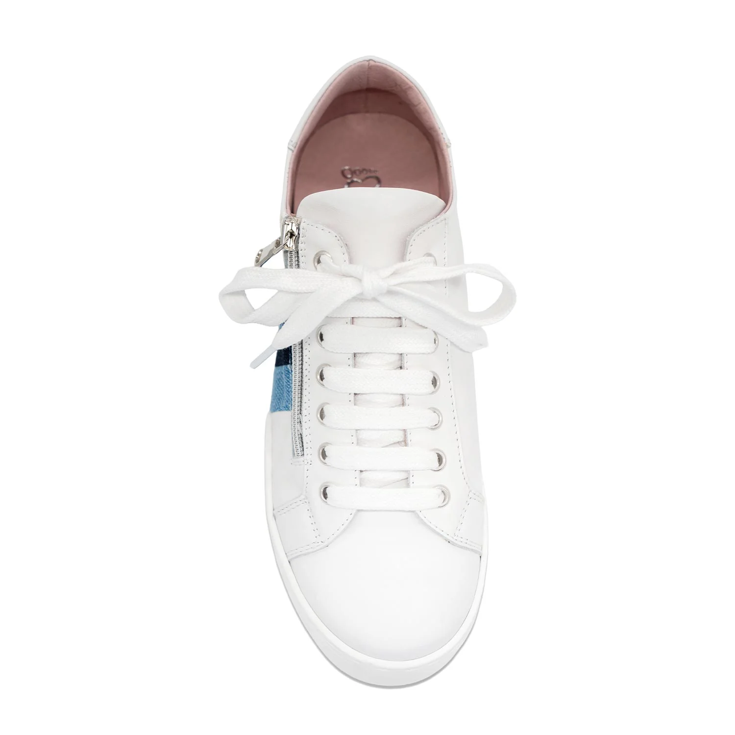 Hero-Stripe: White Leather & Multi Denim - Image 4