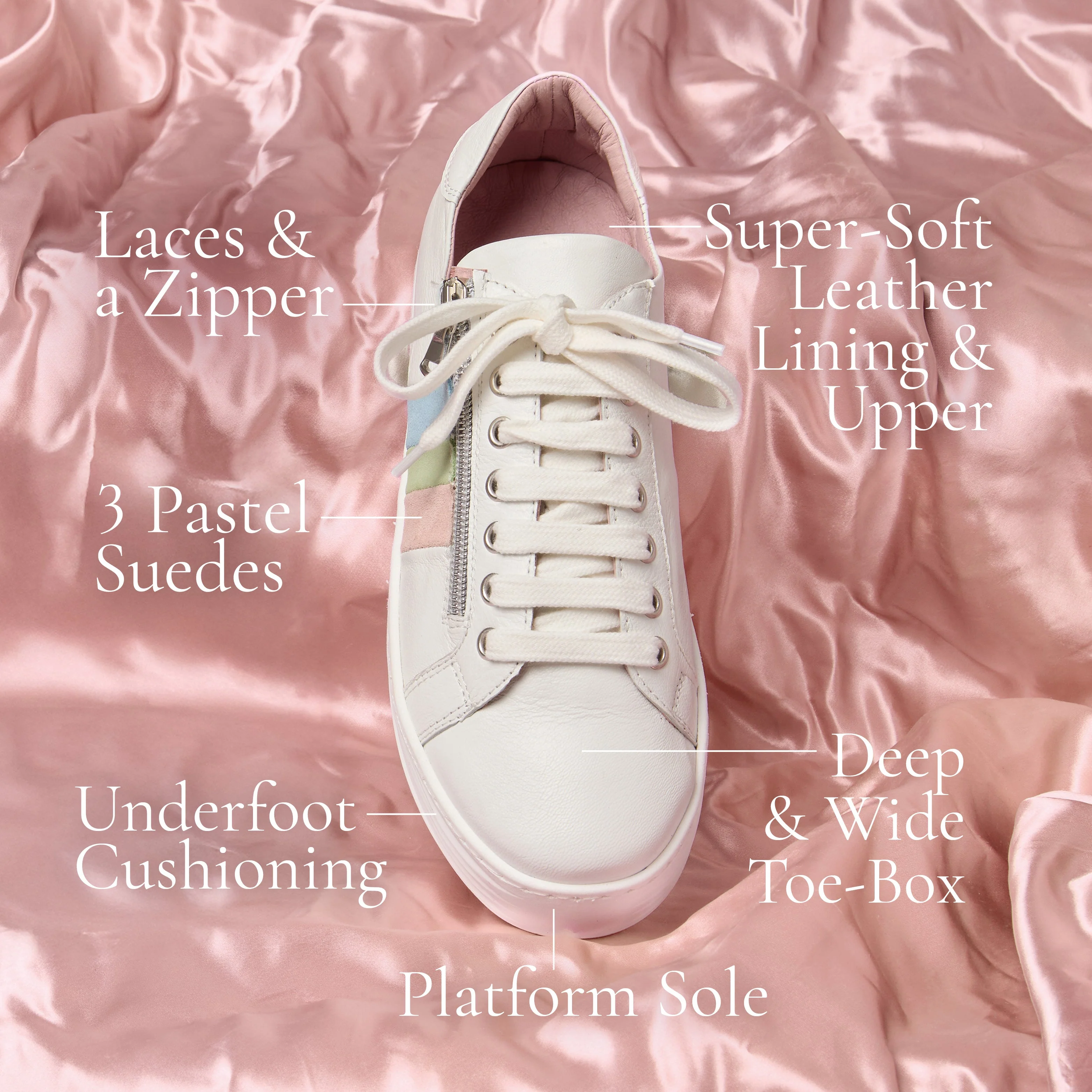 Hero-Stripe: White Leather & Multi Pastel - Image 6