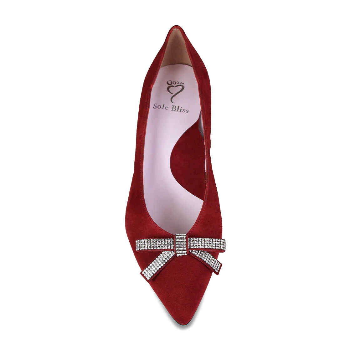 Kylie: Cherry Red Suede & Diamante - Image 5
