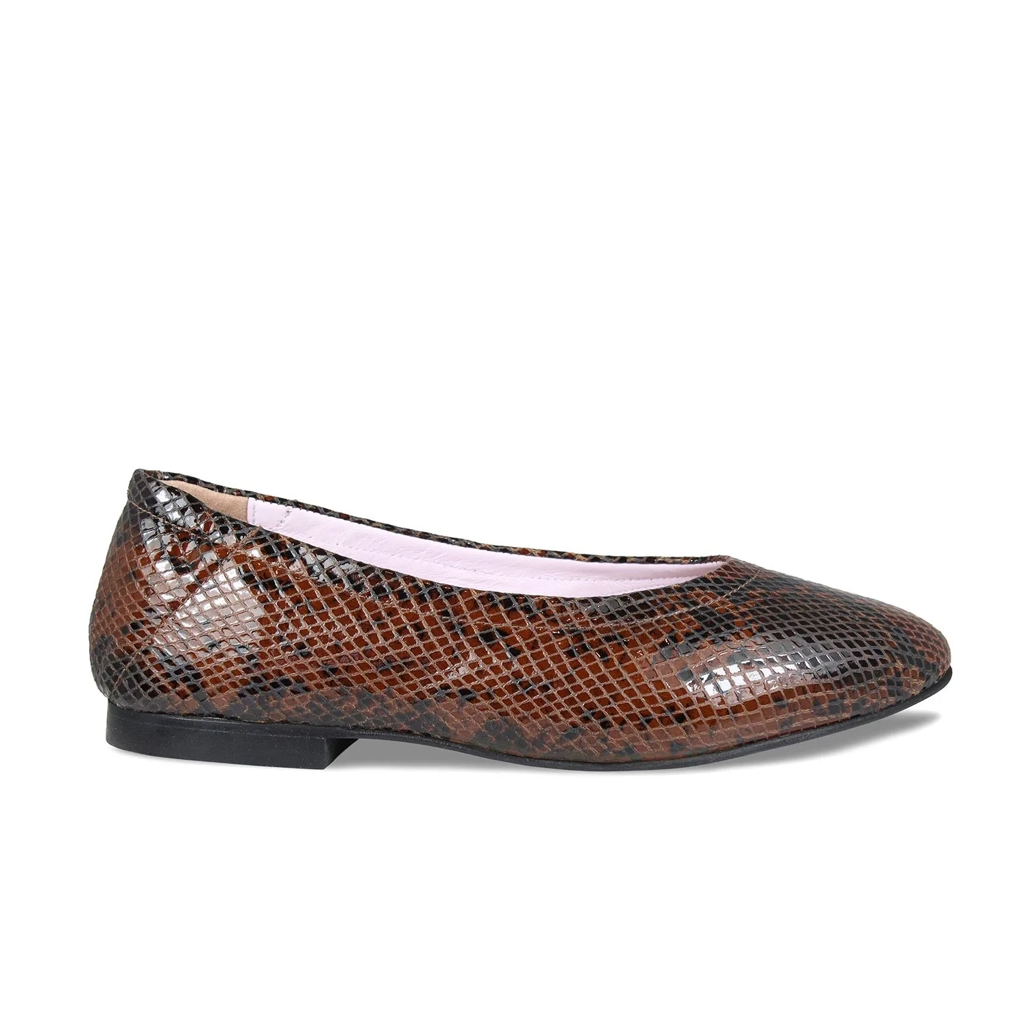 Luna: Brown Snake Print Leather