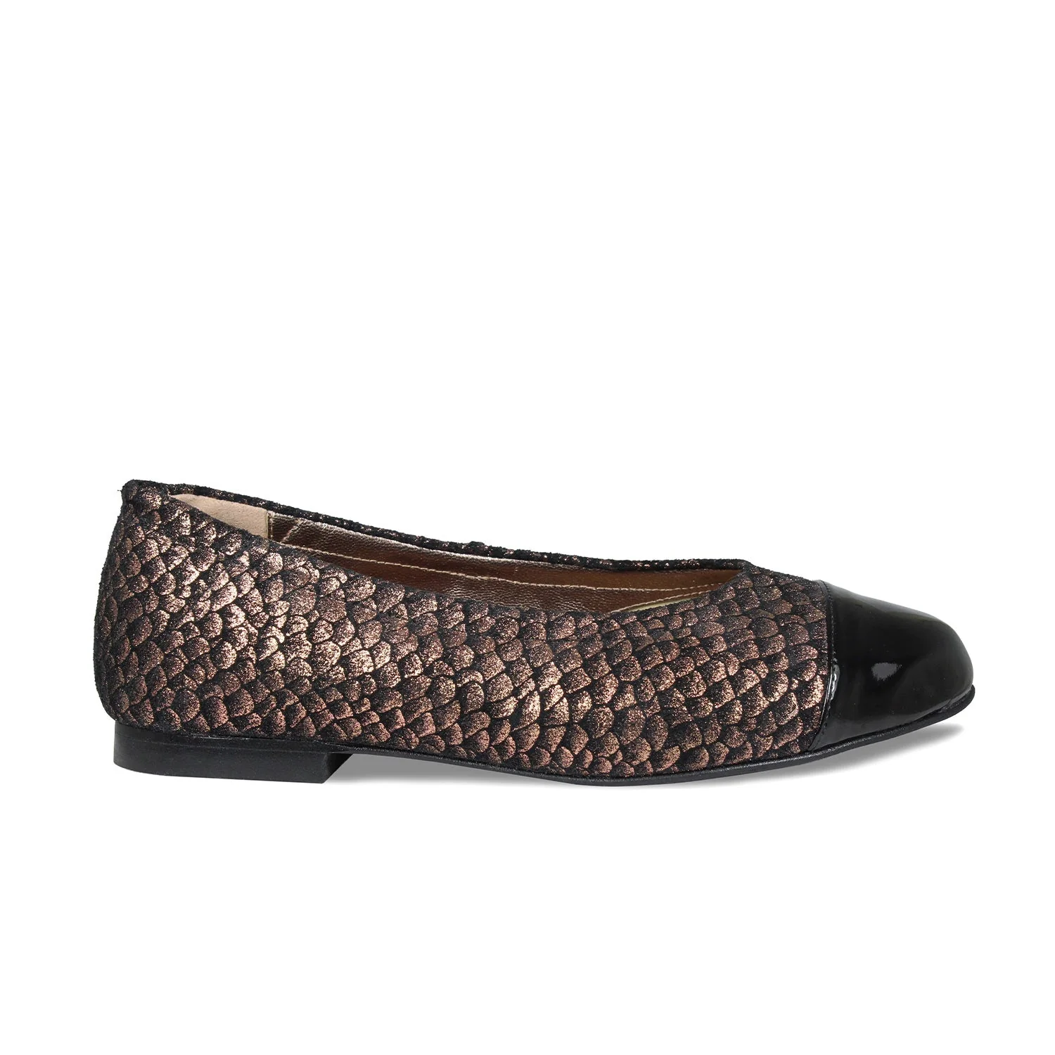 Luna: Metallic Suede & Black Patent