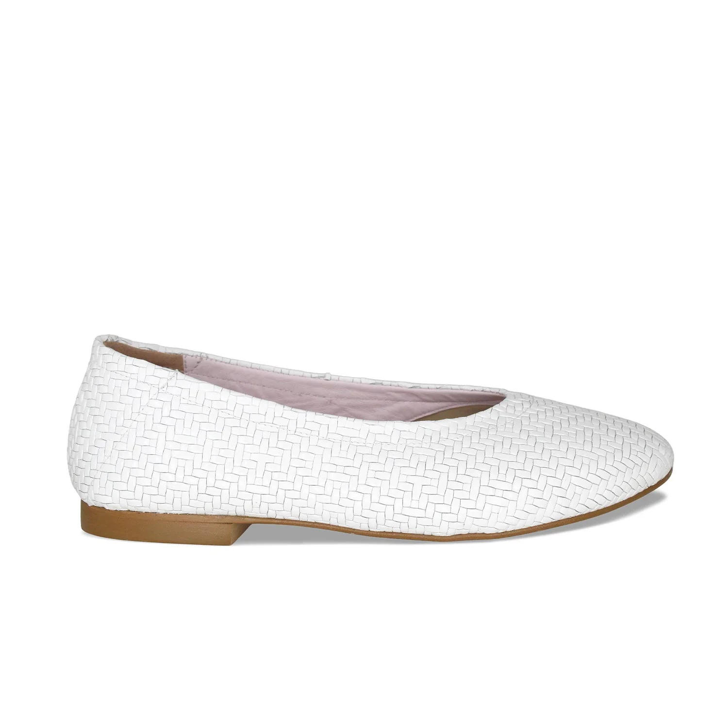 Luna: White Weave Leather