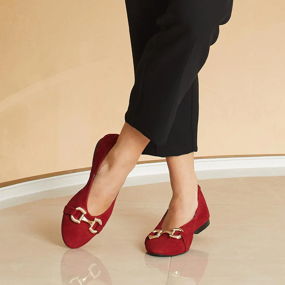 Lydia: Cherry Red Suede - Image 2