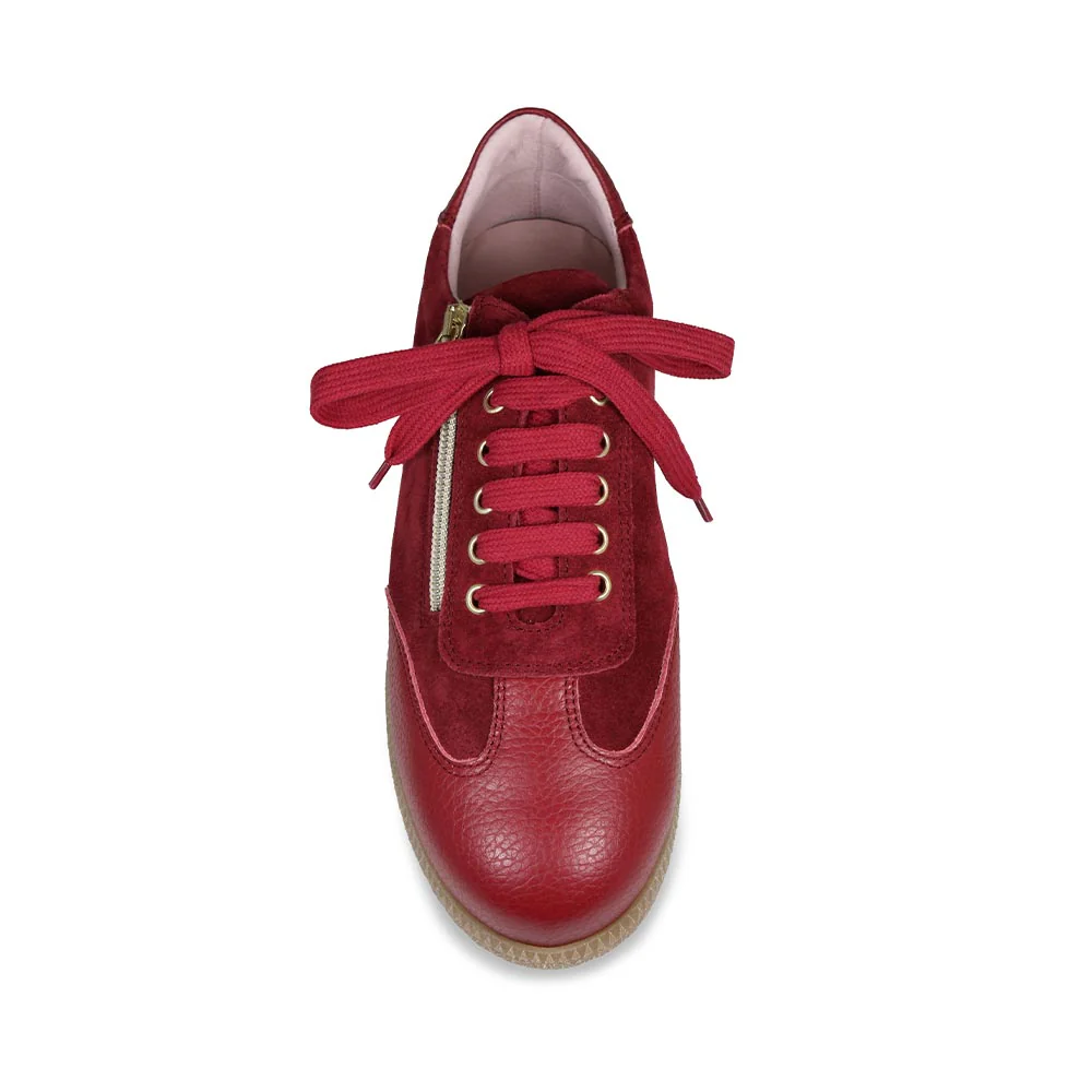 Pixie: Cherry Leather & Suede - Image 4