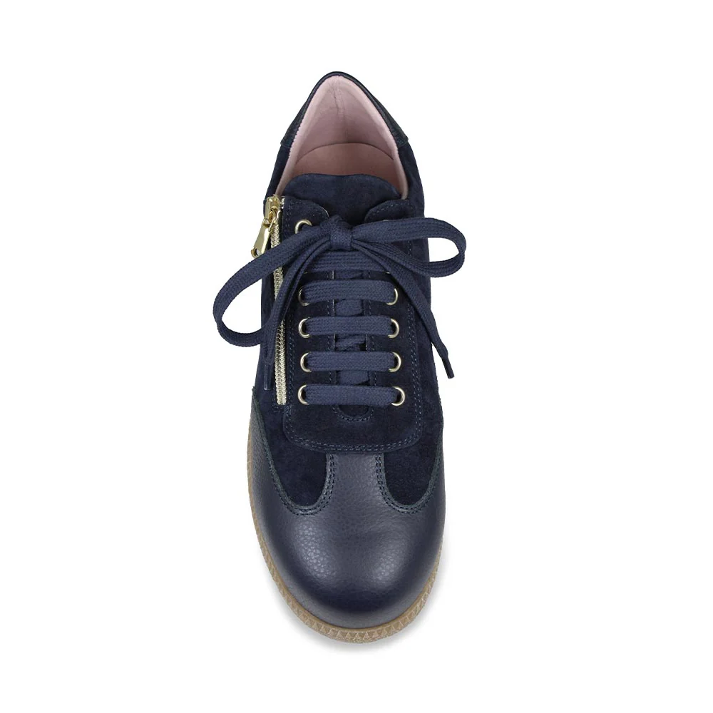 Pixie: Navy Leather & Suede - Image 4