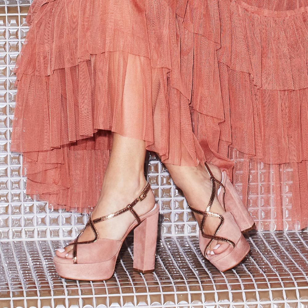 Reese: Rose Suede & Snake Print Leather - Image 4
