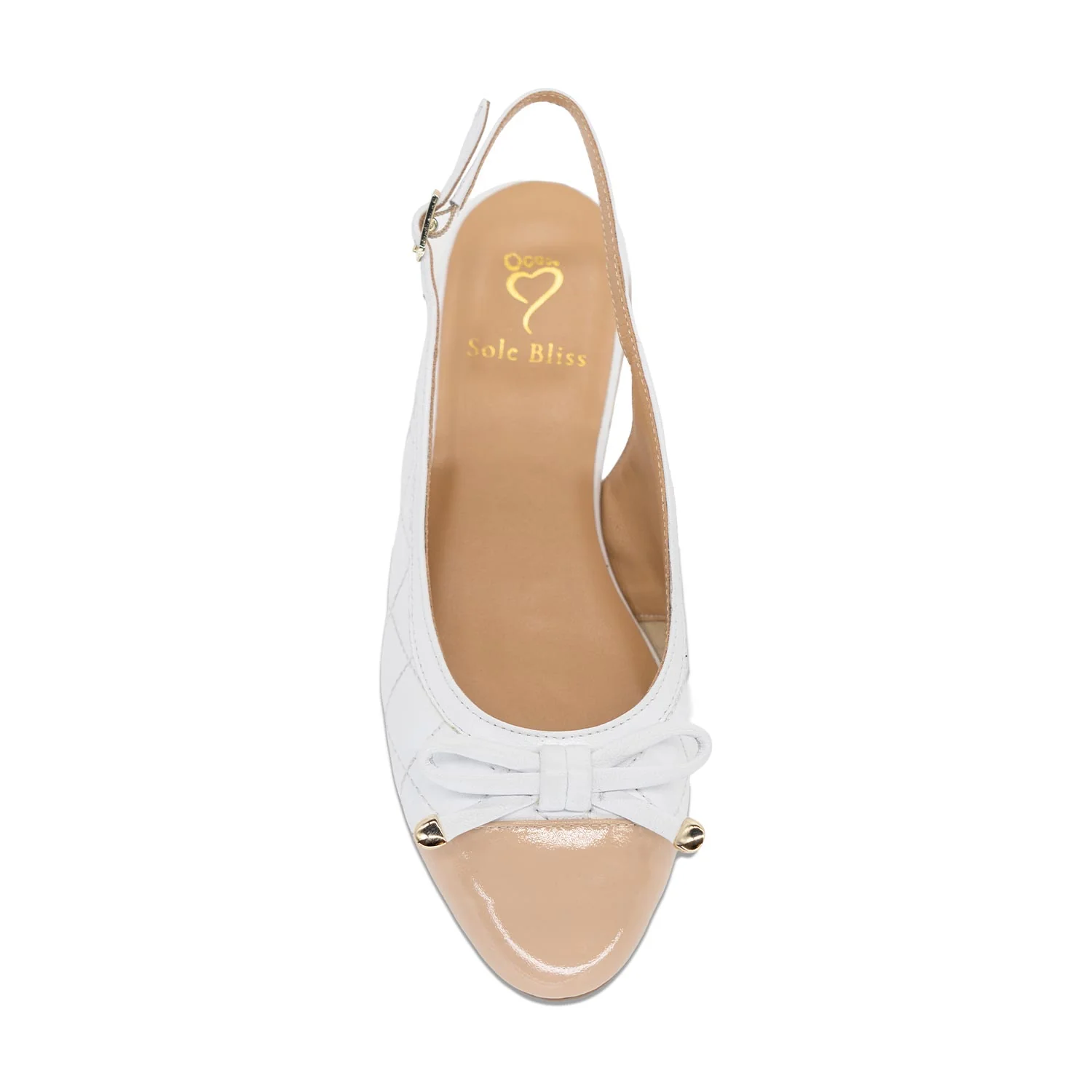 Ritz: White Quilted Leather & Nude Patent - Image 3
