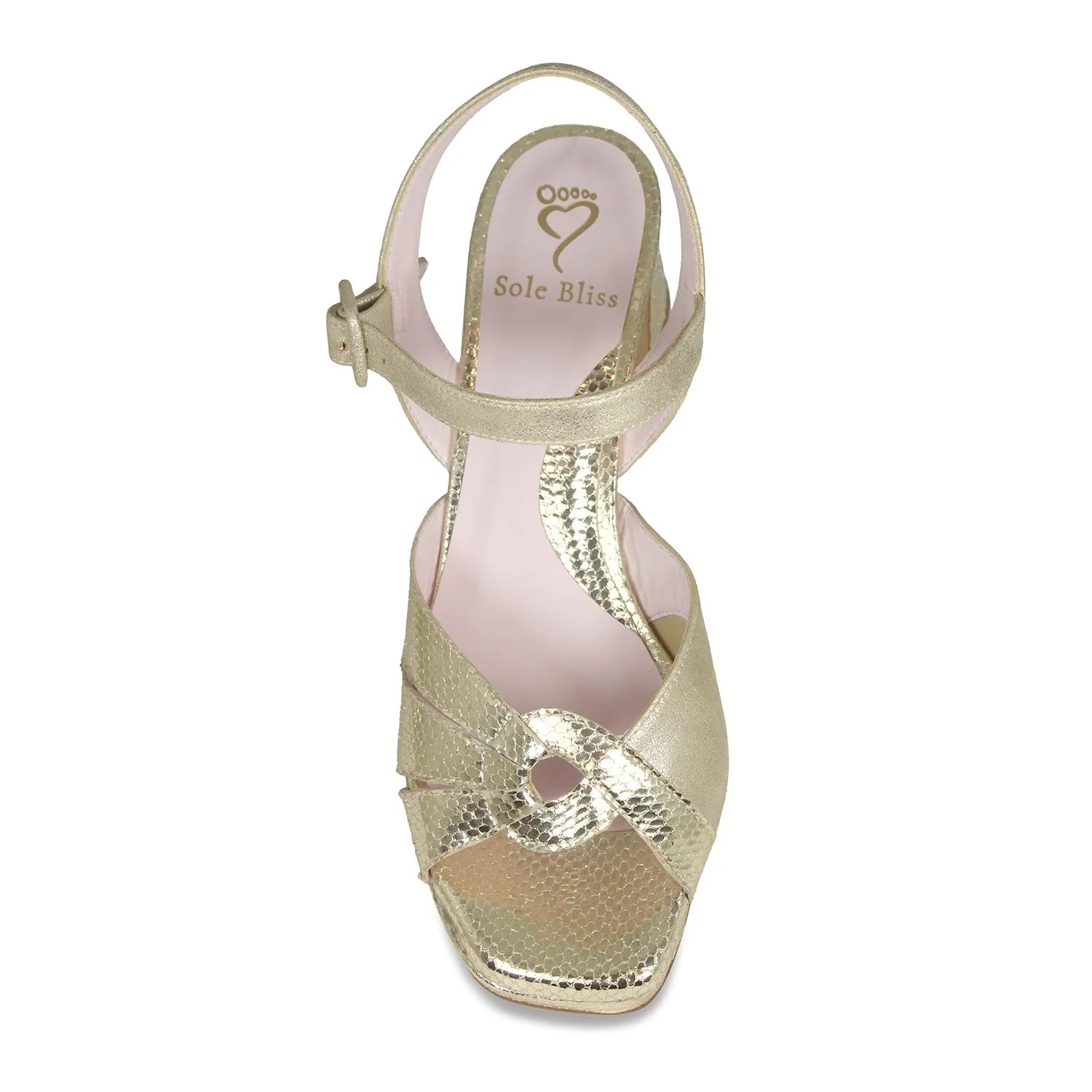 Roberta: Pale Gold Suede & Snake Print Leather - Image 4