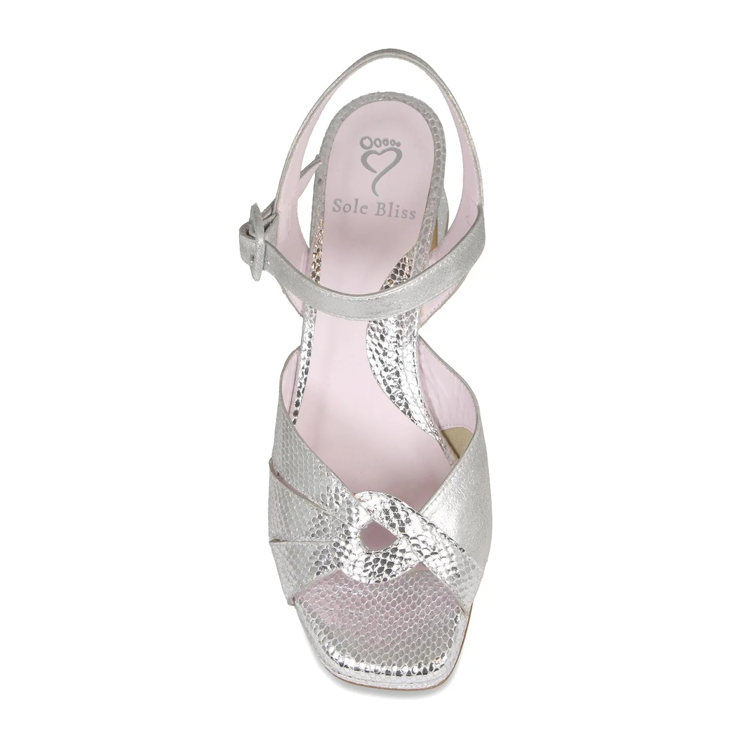 Roberta: Silver Suede & Snake Print Leather - Image 3