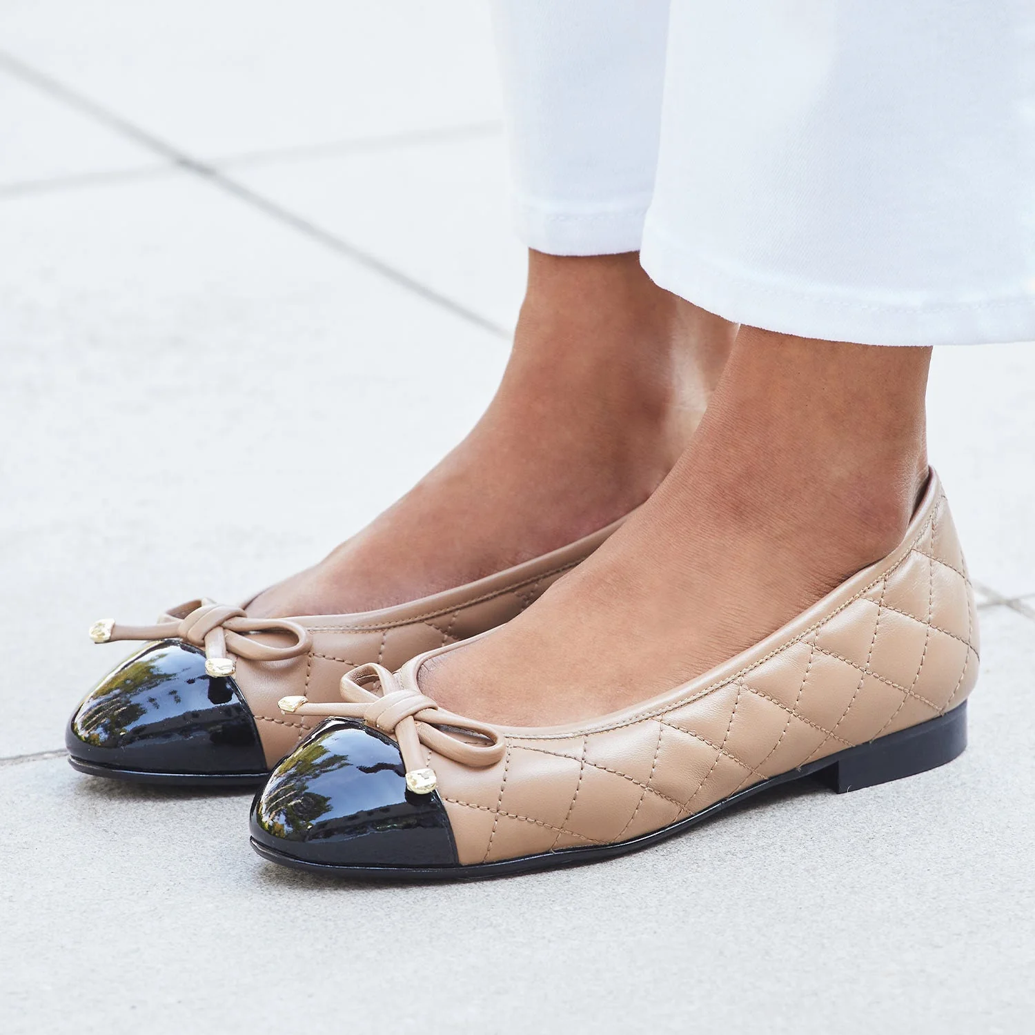 Royal: Camel Quilted Leather & Black Patent - Image 3