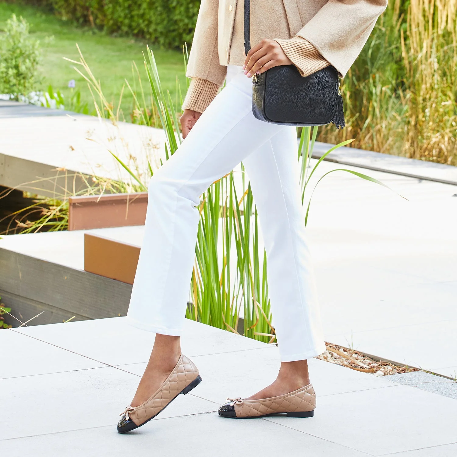 Royal: Camel Quilted Leather & Black Patent - Image 6
