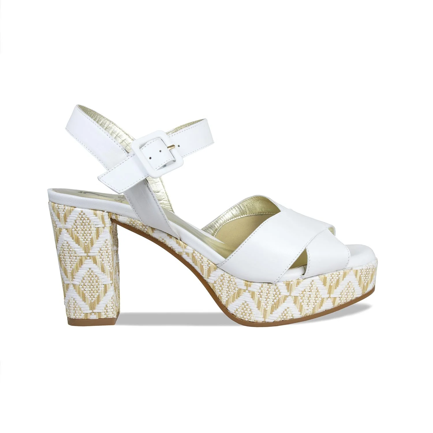 Ruby: White Leather & Diamond