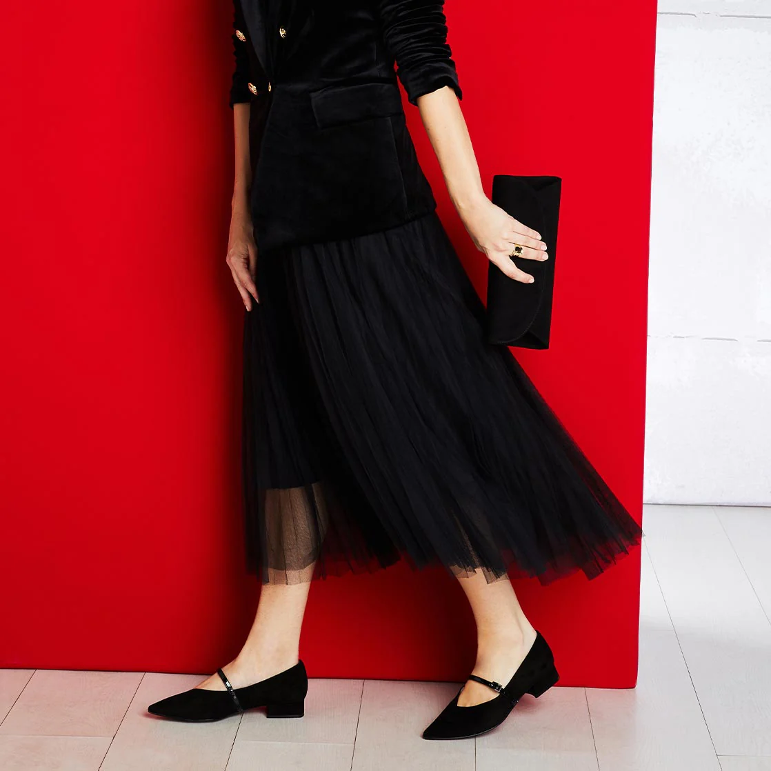 Savannah: Black Suede & Patent - Image 2