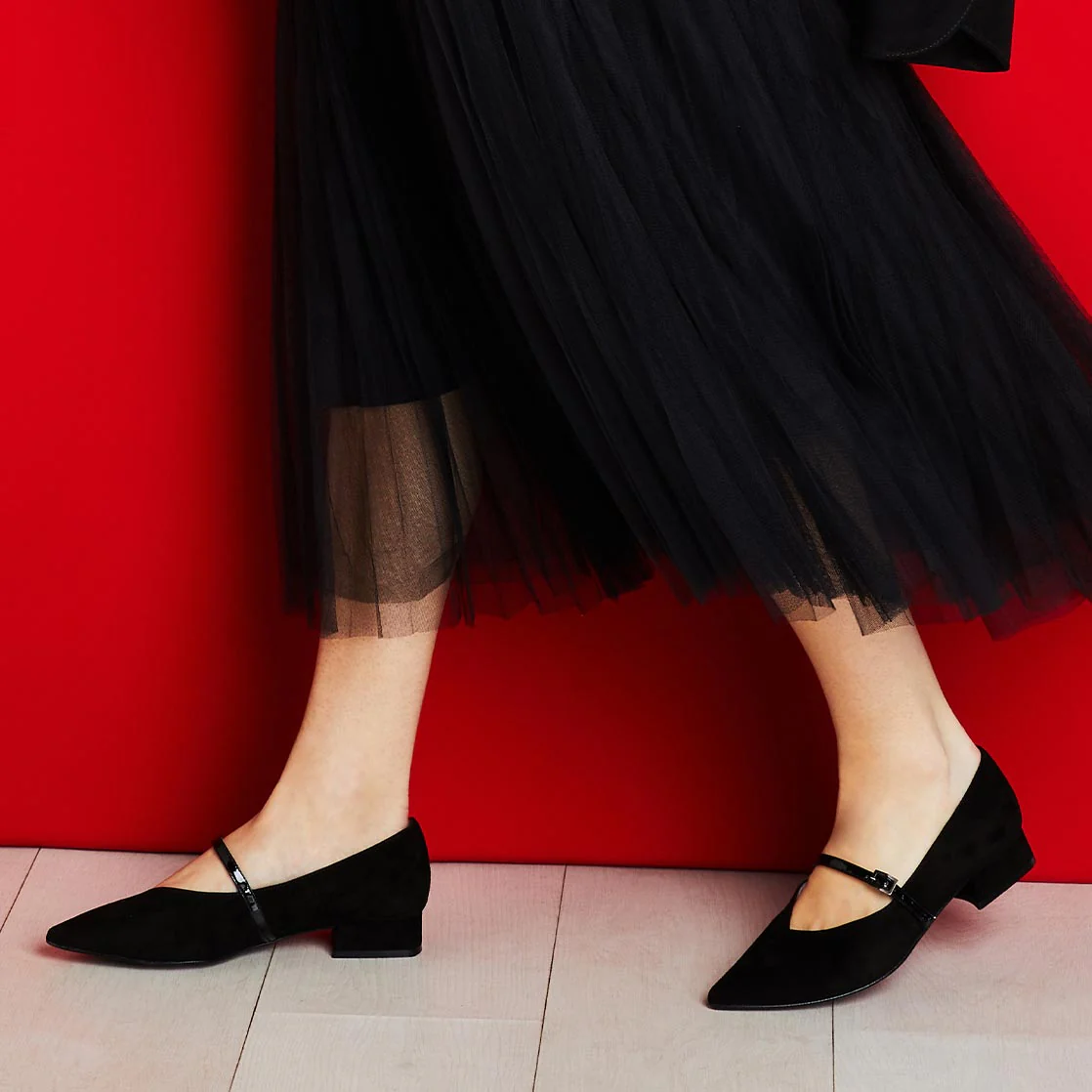 Savannah: Black Suede & Patent - Image 4