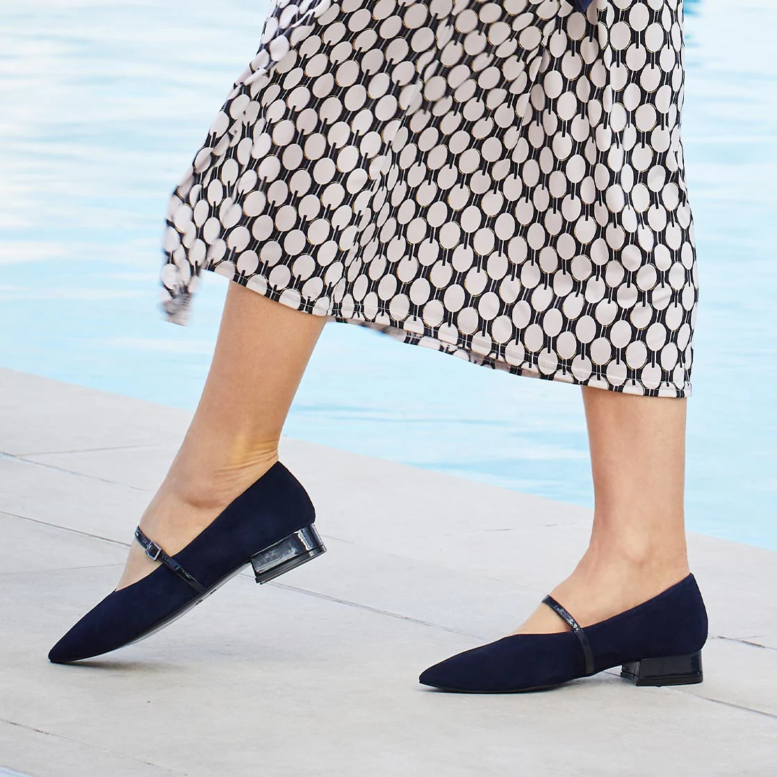 Savannah: Navy Suede & Patent - Image 2