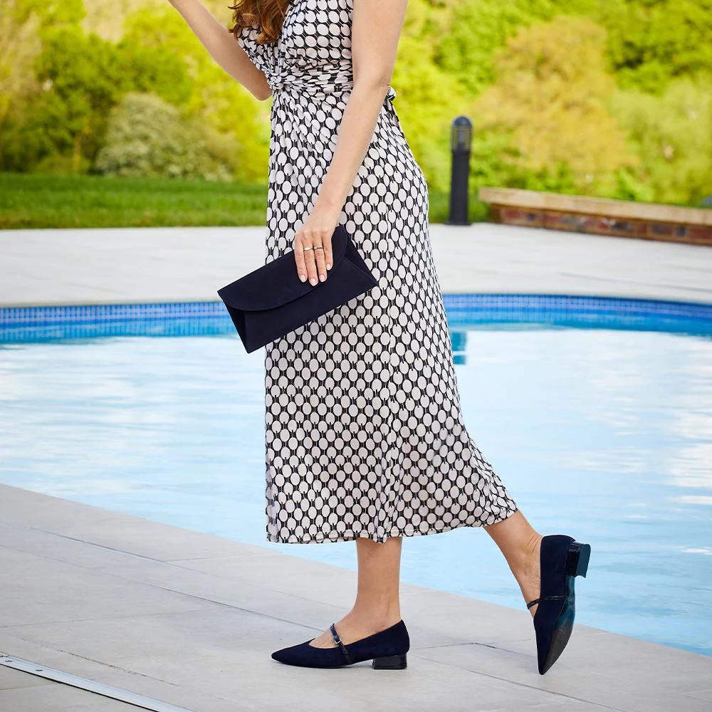 Savannah: Navy Suede & Patent - Image 4