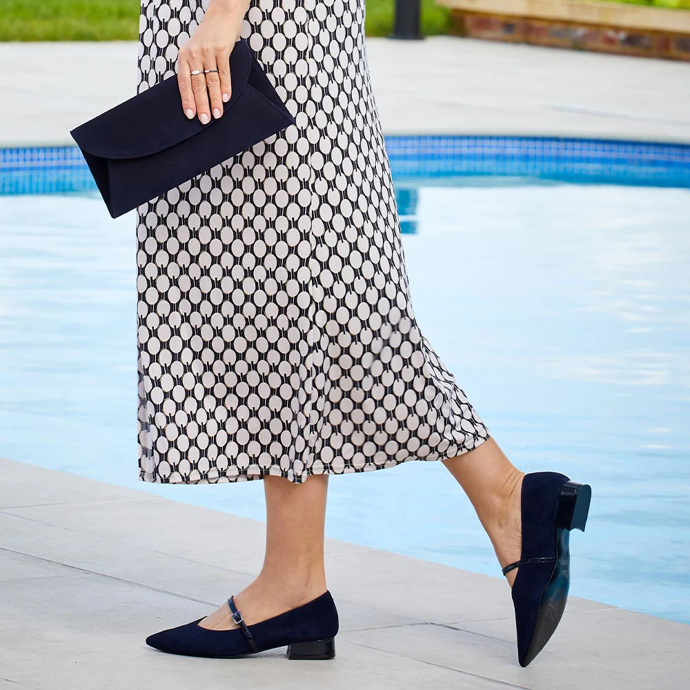 Savannah: Navy Suede & Patent - Image 5