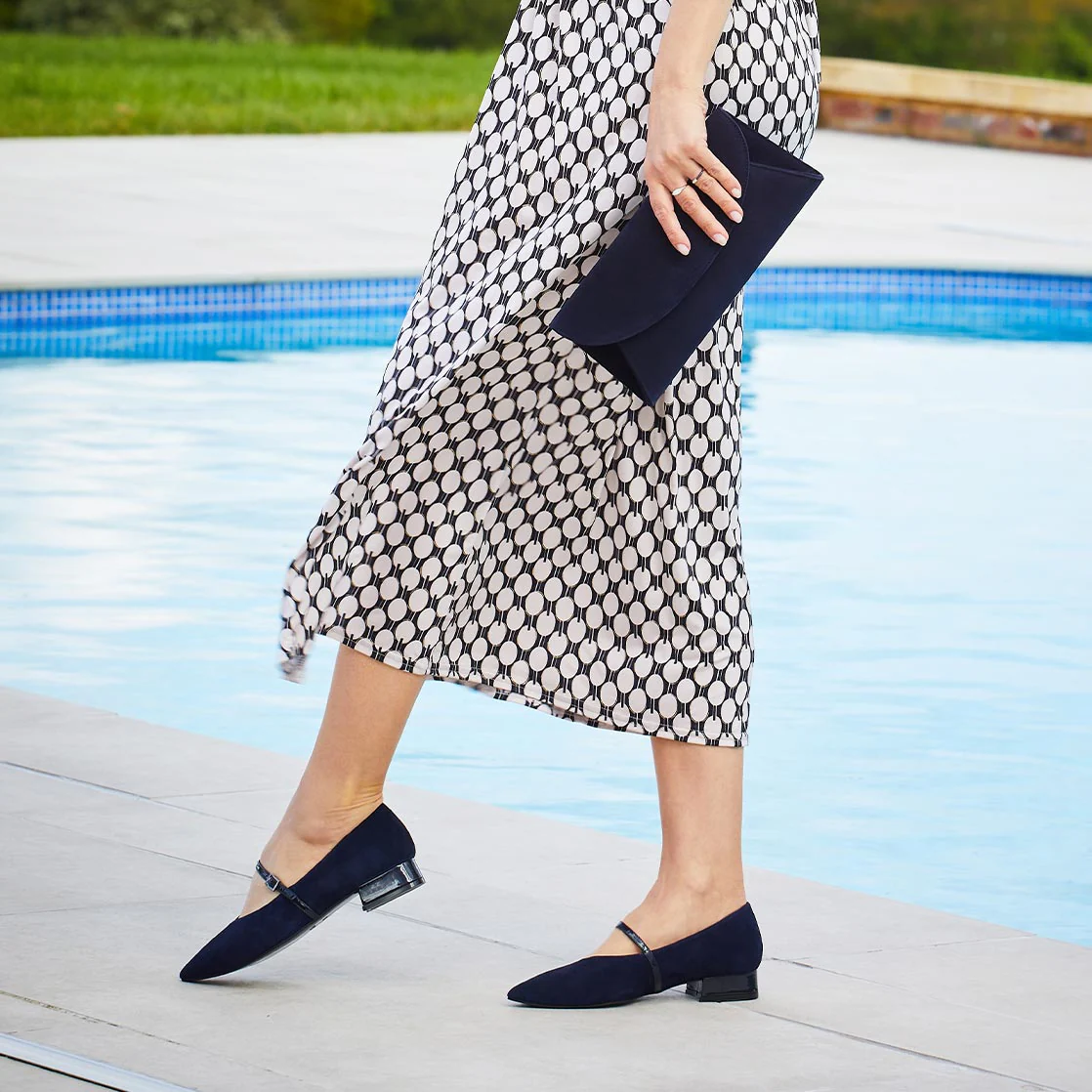 Savannah: Navy Suede & Patent - Image 6