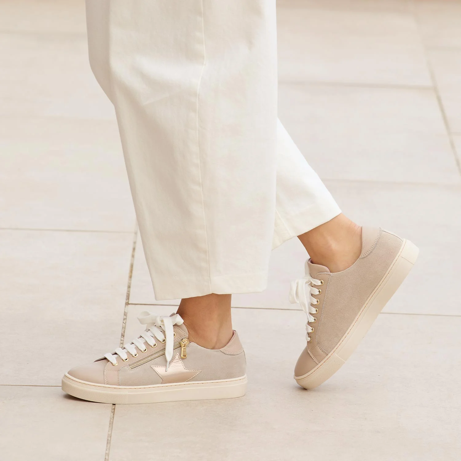 Starlight: Pale Taupe Leather & Suede - Image 3