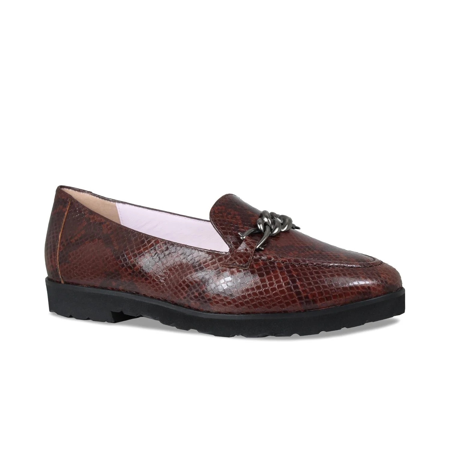 Tamara: Brown Snake Print Leather