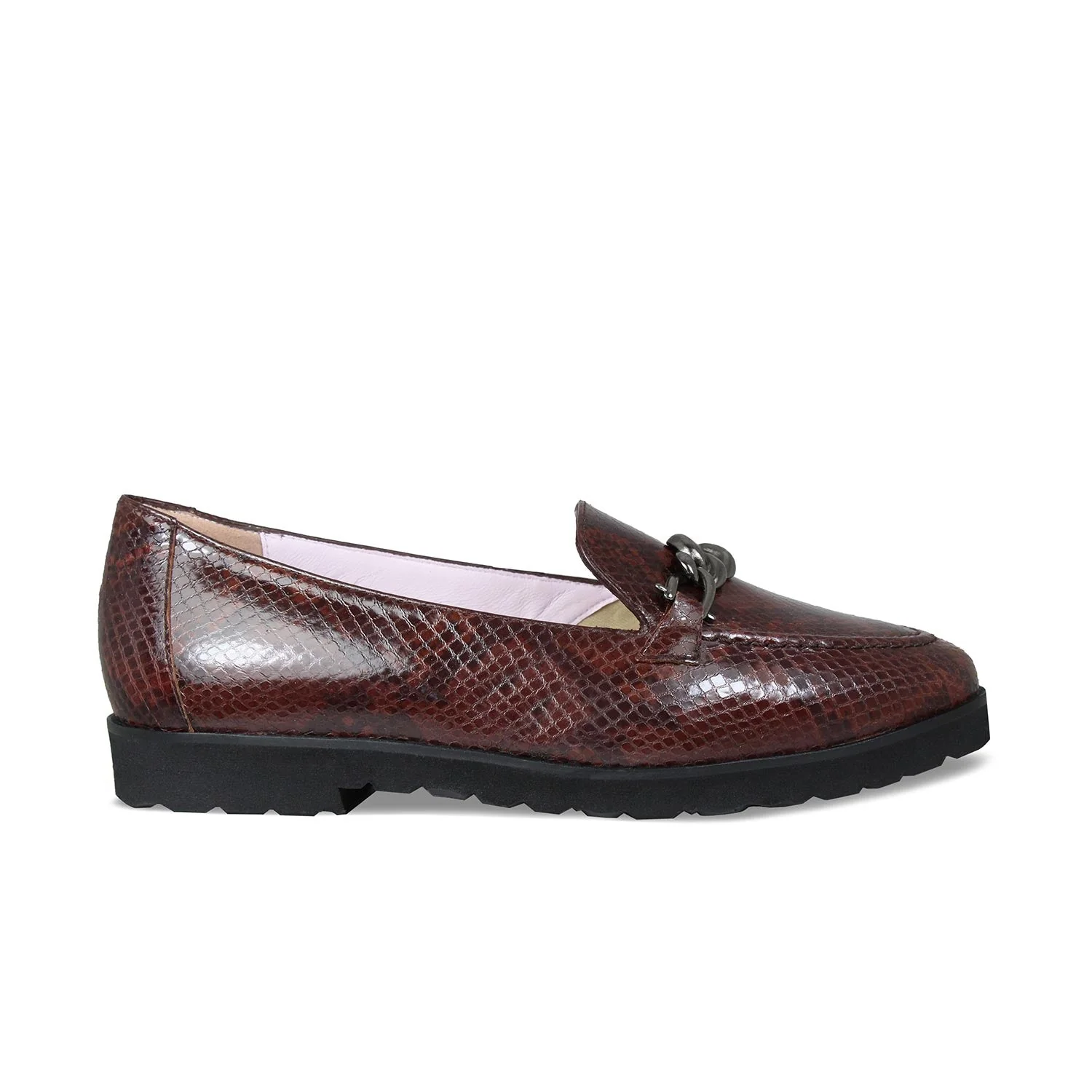 Tamara: Brown Snake Print Leather - Image 3