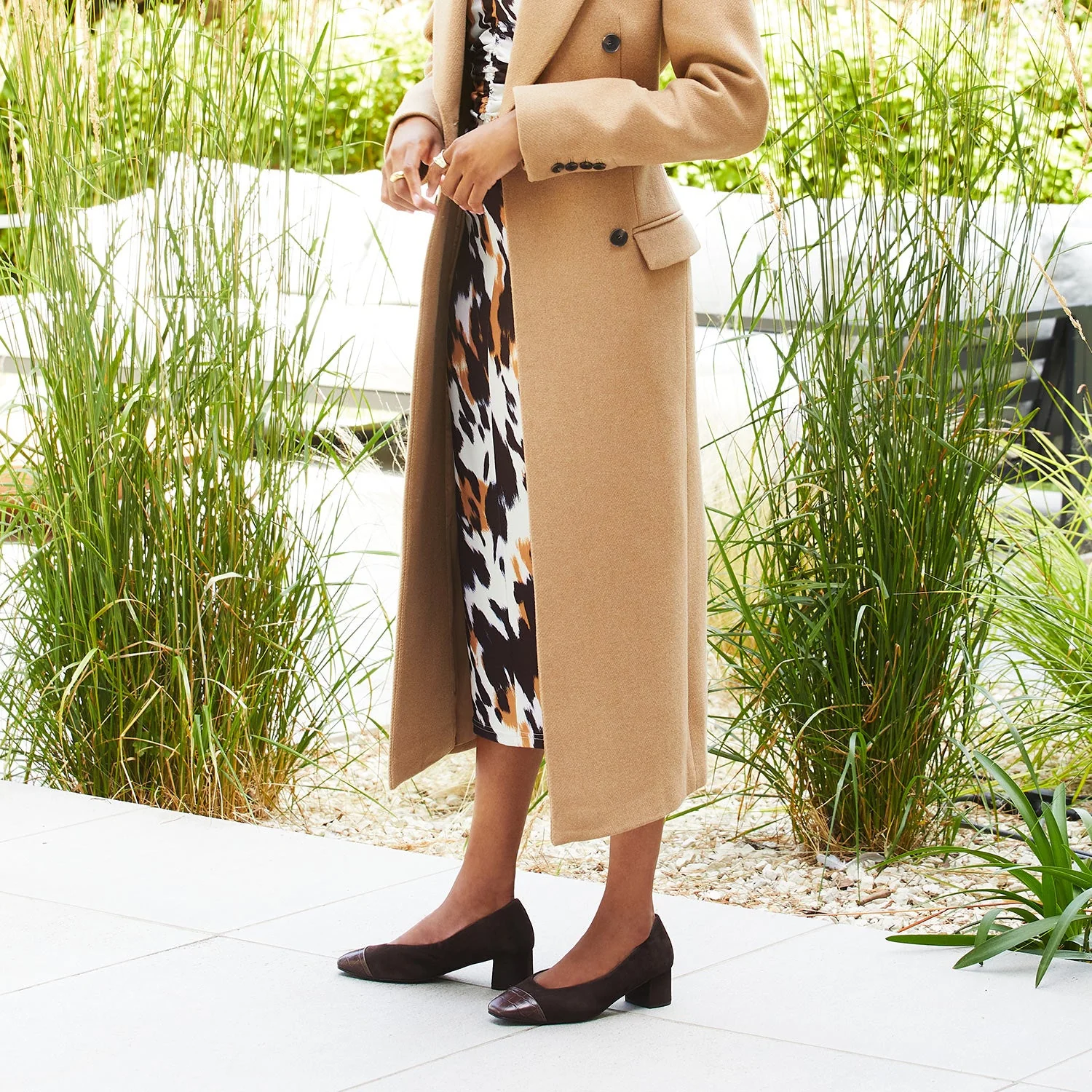 Valencia: Chocolate Brown Suede & Croc - Image 2