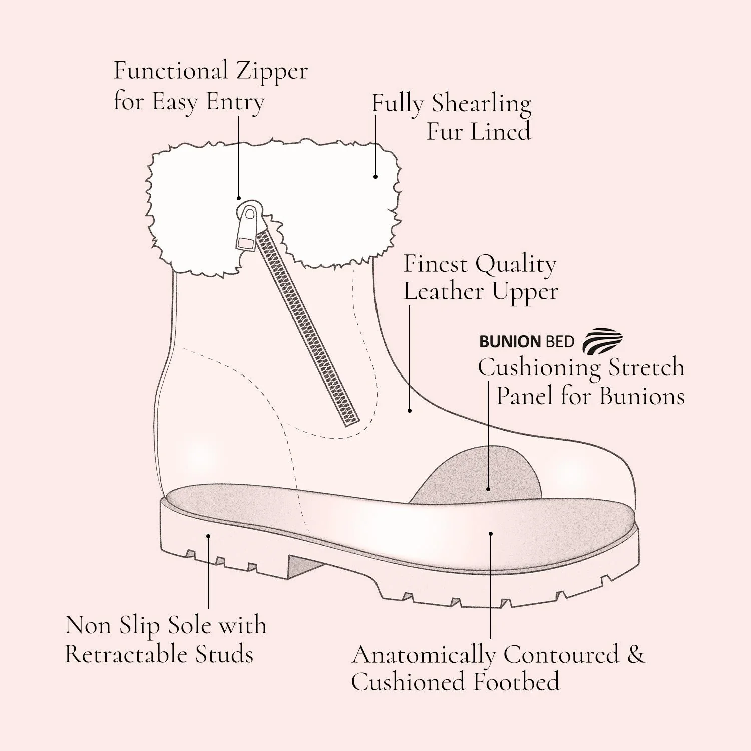 Blizzard: Cream & Camel Leather & Shearling - Image 11