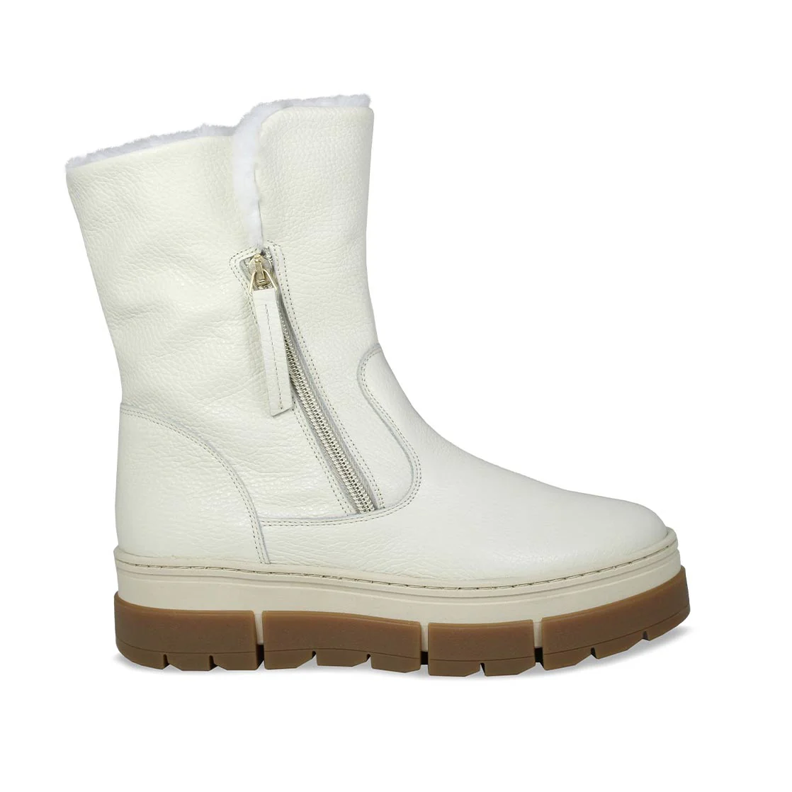 Wonder: Cream Leather & Shearling - Image 3
